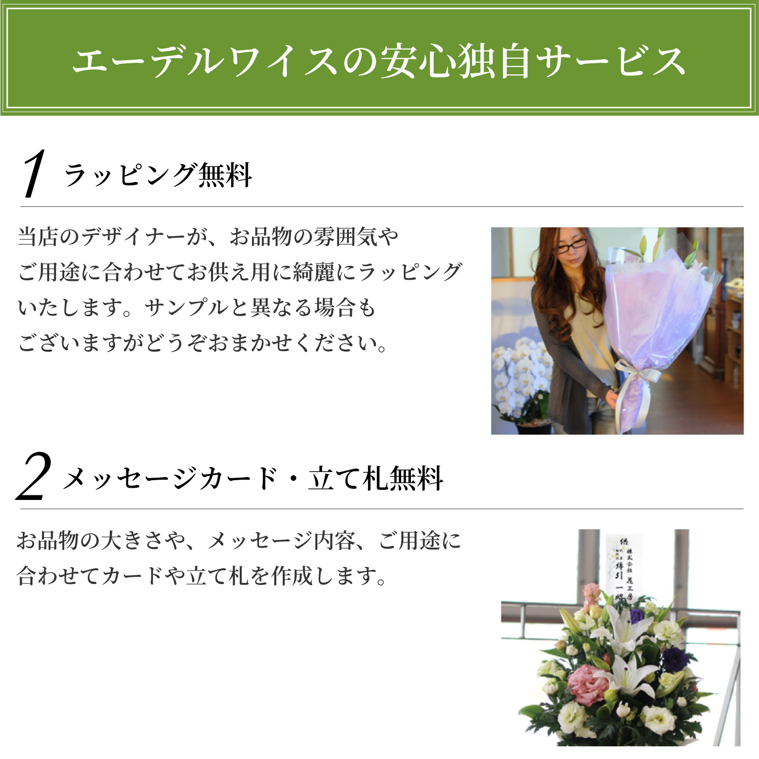 ラッピング無料、メッセ―カード無料