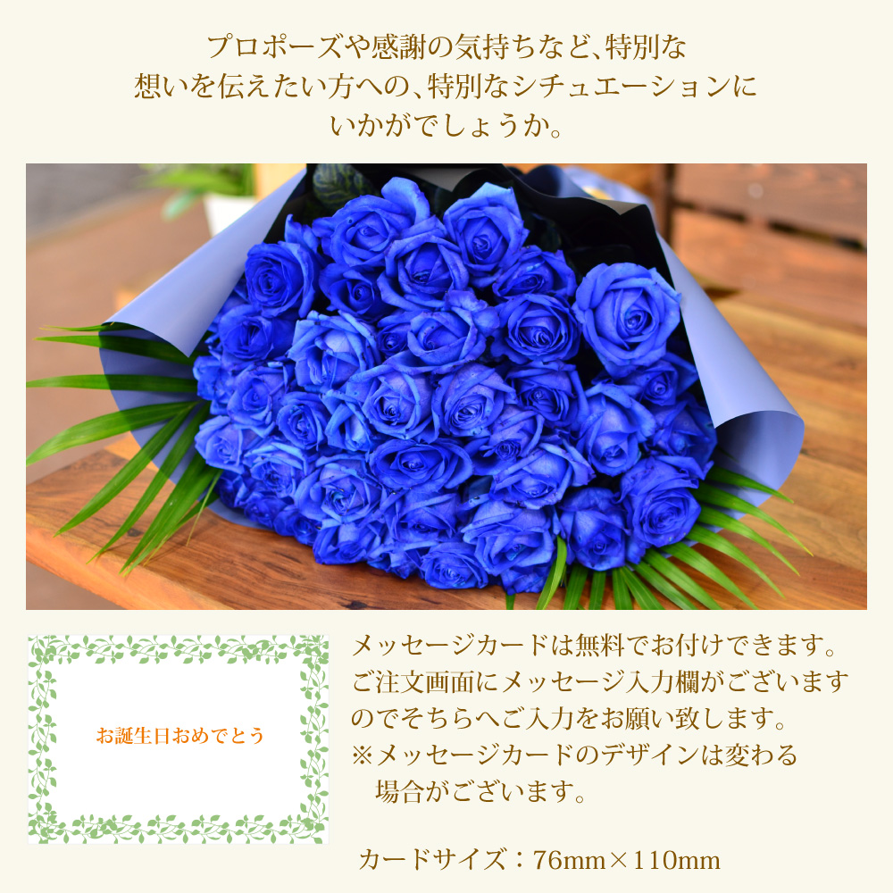 青バラ40本の花束