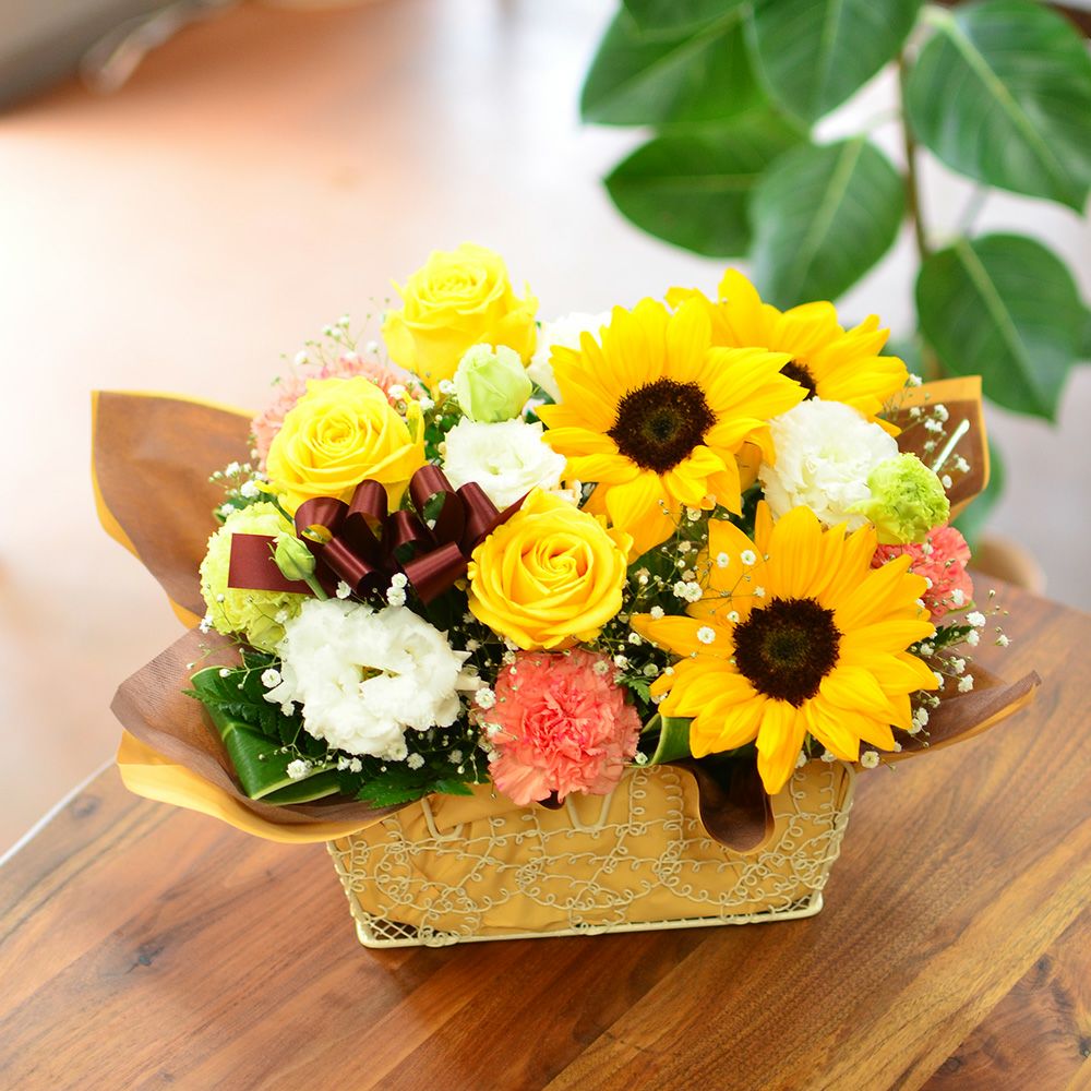  ひまわりを使ったアレンジメント アーリーサマー