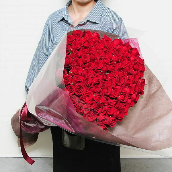 赤いバラ100本の花束 | 花工房エーデルワイス