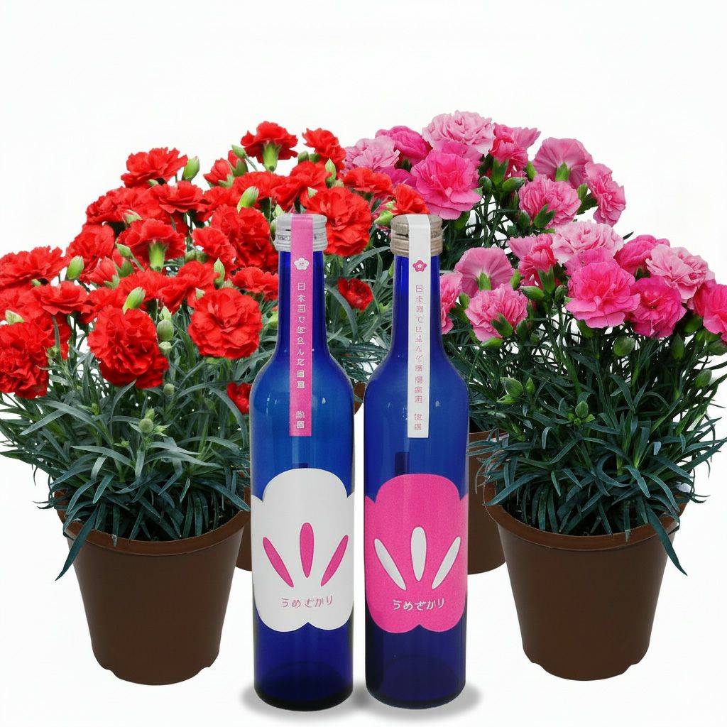 カーネーションと梅酒のセット