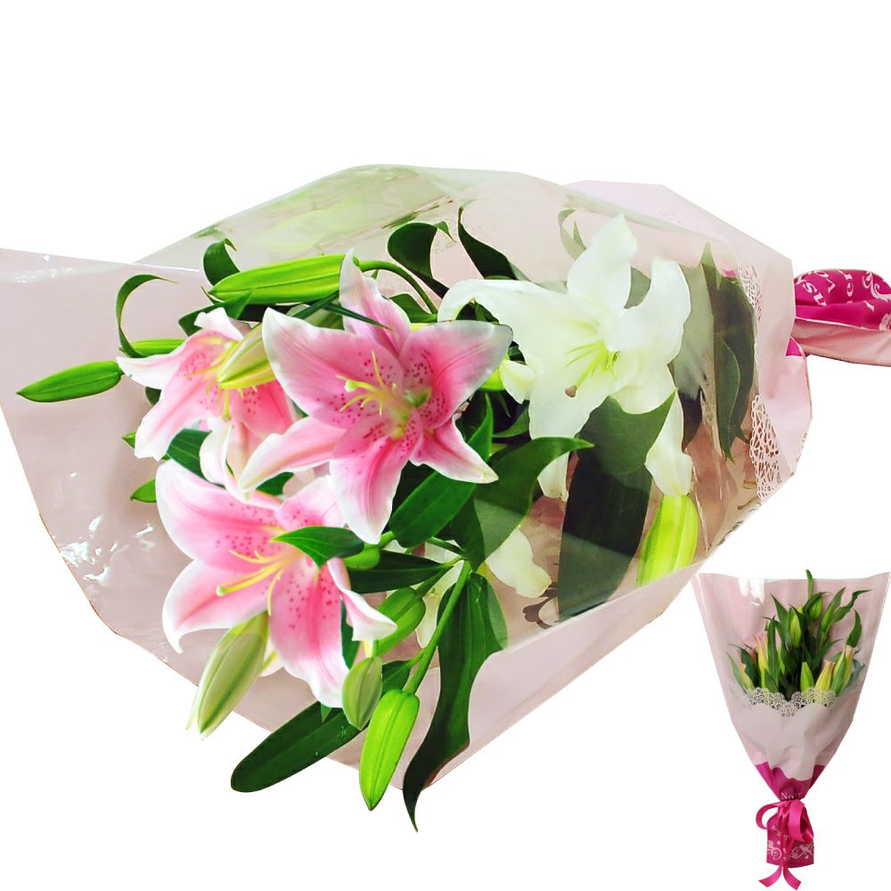 産地直送ユリの花束15輪