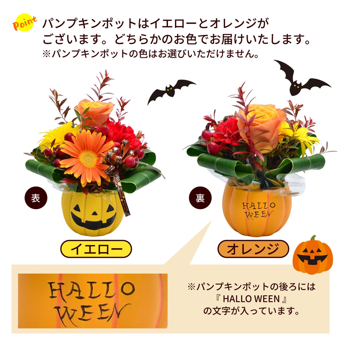 パンプキンポットのアレンジメント