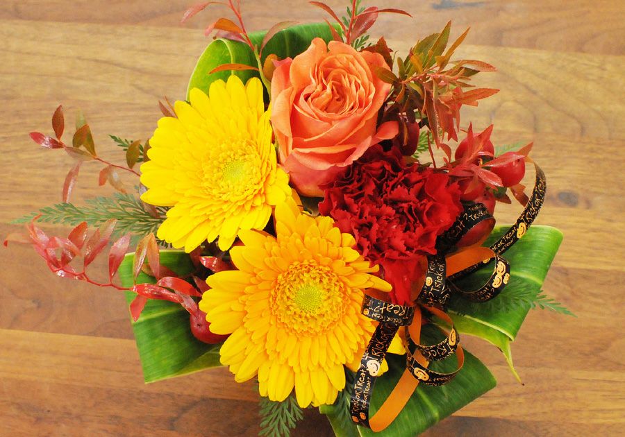 パンプキンポットのアレンジメント