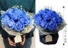 そのまま飾れる不思議なブーケ 青いバラのブーケ 12本