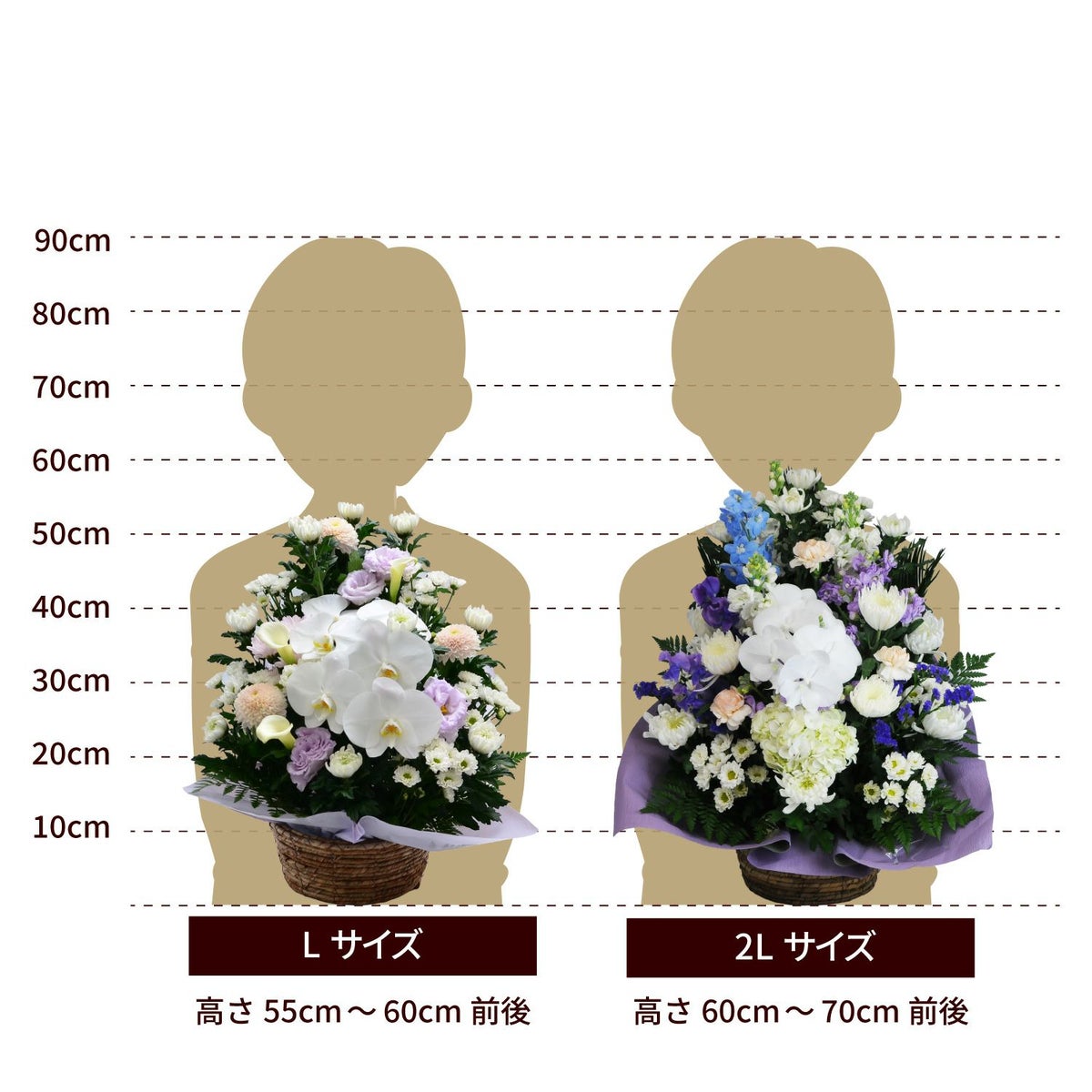 蘭のお供えアレンジメント３Lサイズ