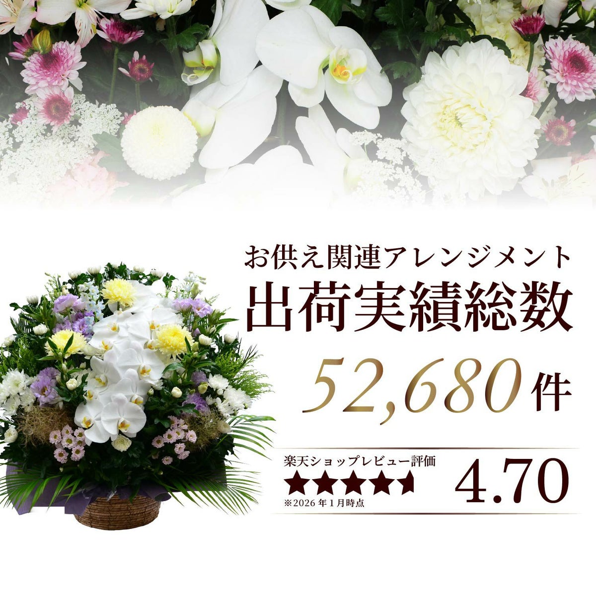 蘭のお供えアレンジメント４Lサイズ