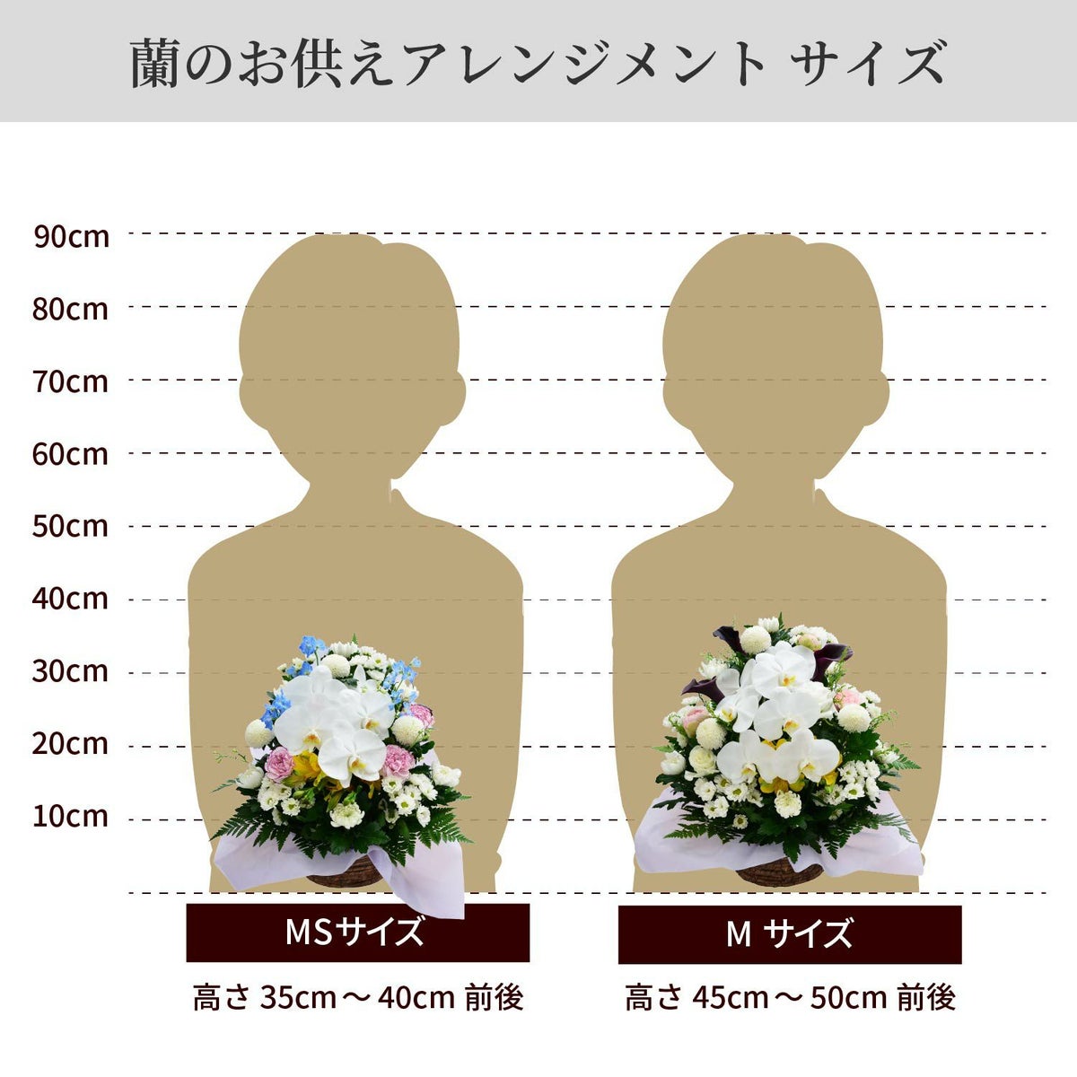 蘭のお供えアレンジメント４Lサイズ